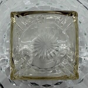 Vintage Clear Glass Ashtray Square Heavy Mid-Century Modern Heavy‎ Glass Vintage